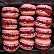 Raspberry Chocolate Macarons